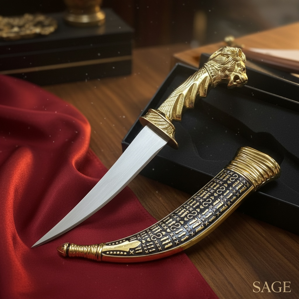 Lion Head Siri Sahib Kirpan | Premium Traditional Sikh Kirpan for Men