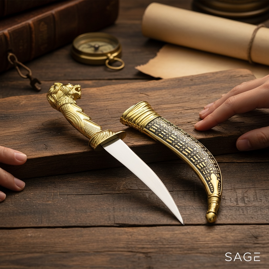 Lion Head Siri Sahib Kirpan | Premium Traditional Sikh Kirpan for Men